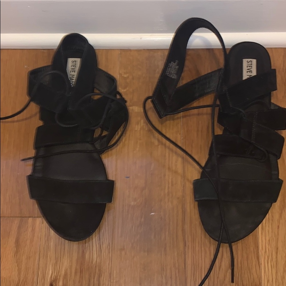 Black Steve Madden Lace Up Sandals